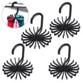thumbnail image 2 of MasteelfCA 4pcs Multifunction 20 Hooks Tie Rack 360 Degree Rotating Hanger Creative Closet Organizer for Scarves Towels (Black), 2 of 8