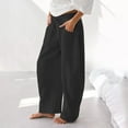thumbnail image 7 of KDDYLITQ Sweatpants Women Baggy Elastic Waisted Casual Sweat Pants Barrel Wide Leg Sweatpants Cotton Fashion Active Pants Trendy Gym Trousers with Pockets Black M, 7 of 7