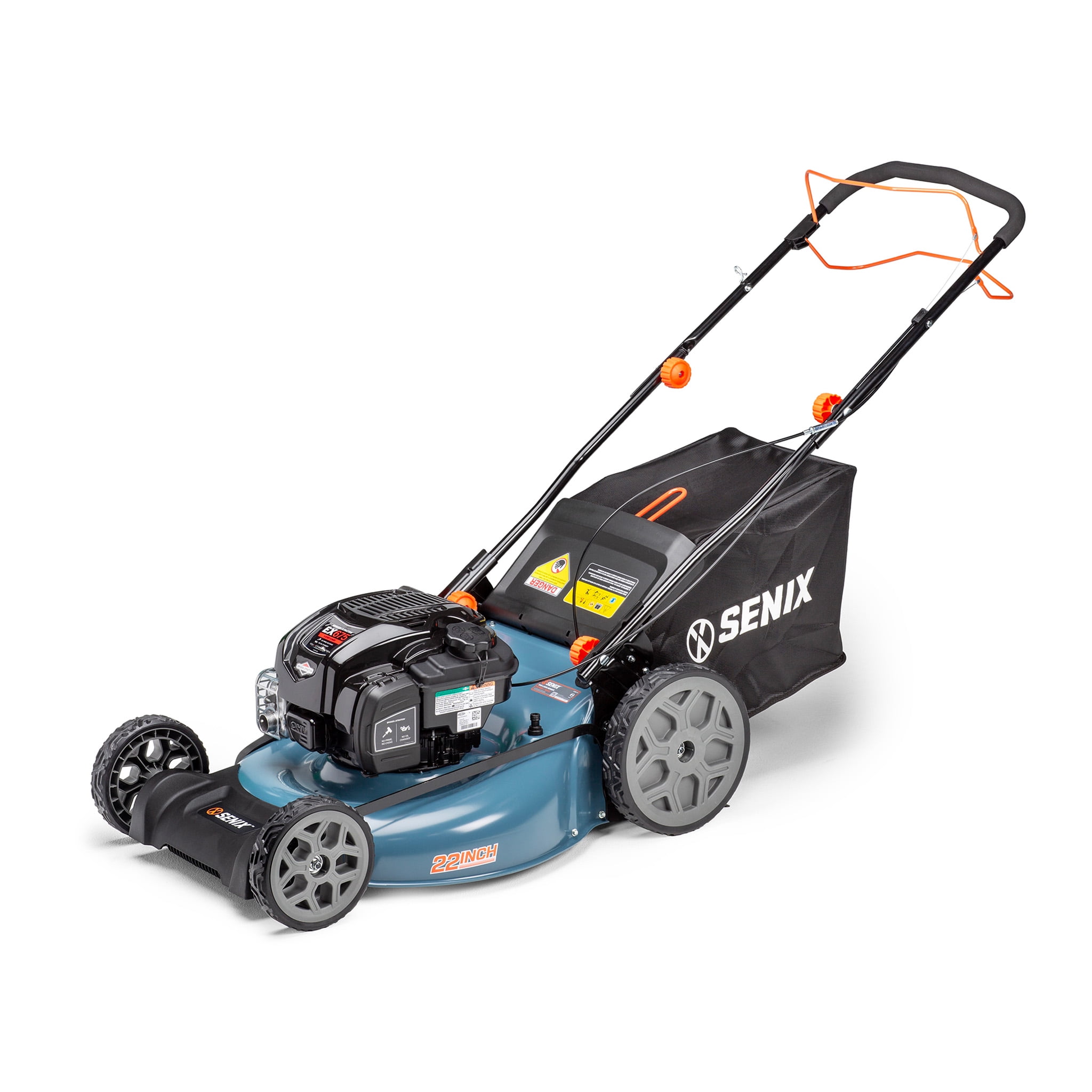 SENIX Self-Propelled Gas Lawn Mower, 22in Cutting Blade / 23in Cutting  Deck, 163 cc 4-Cycle Made in USA Briggs & Stratton Engine , 3-In-1, 6-Position Adjustment, 11in Rear Wheels, LSSG-H1