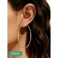 thumbnail image 3 of ChicSilver 14k Gold Plated Big Hoop Earrings for Women Hypoallergenic Lightweight Thin Gold Hoop Earrings Sterling Silver Diamond-Cut Hoops Earring 70MM, 3 of 9