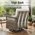 thumbnail image 6 of OPOHORO 2 Piece Wicker Patio Chairs with 5-Inch Wide Armrest and Thick Cushion, Brown/Beige, 6 of 7