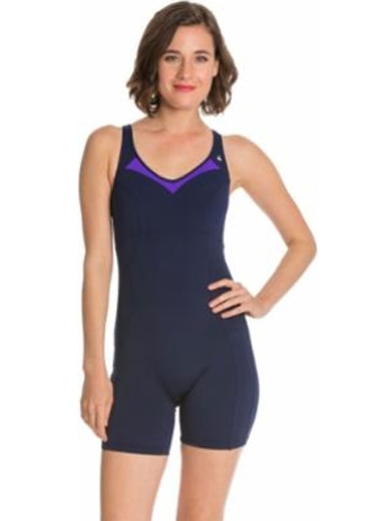 Aqua Sphere Womens CHANCE Navy Blue Purple Quick Dry Swimsuits 30 ...