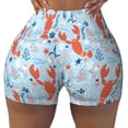 thumbnail image 2 of Susaid Lobsters Print Intensify Workout Shorts for Women Seamless Scrunch Short Gym Yoga Running Sport Active Exercise Fitness Shorts-X-Large, 2 of 8