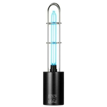 Ultraviolet Light Lamp Rechargeable UV Sterilizer Light Air Purifier DC5V Ultraviolet + Ozone UV Germicidal Lamp Portable Sterilization Light for Car Kitchen Toilet Cabinet Black ()