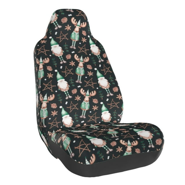 Fotbe Christmas cute deer old man Funda para Asiento de Auto con Estampado – Impermeable y Antisudor – Ajuste Universal, Lavable a Máquina, Antideslizante (1 Pieza)