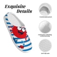 thumbnail image 5 of Lsque Red Funny Crab on Blue Stripe Pattern Womens Comfort Cotton on Scuff With Memory Foam and Anti-skid Sole Slipper-46/47, 5 of 7