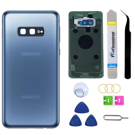 Rear Back Glass Replacement for Samsung Galaxy S10e 5.8inches with Reparing Toolkit and Pre-Installed Camera Lens (Prism Blue)
