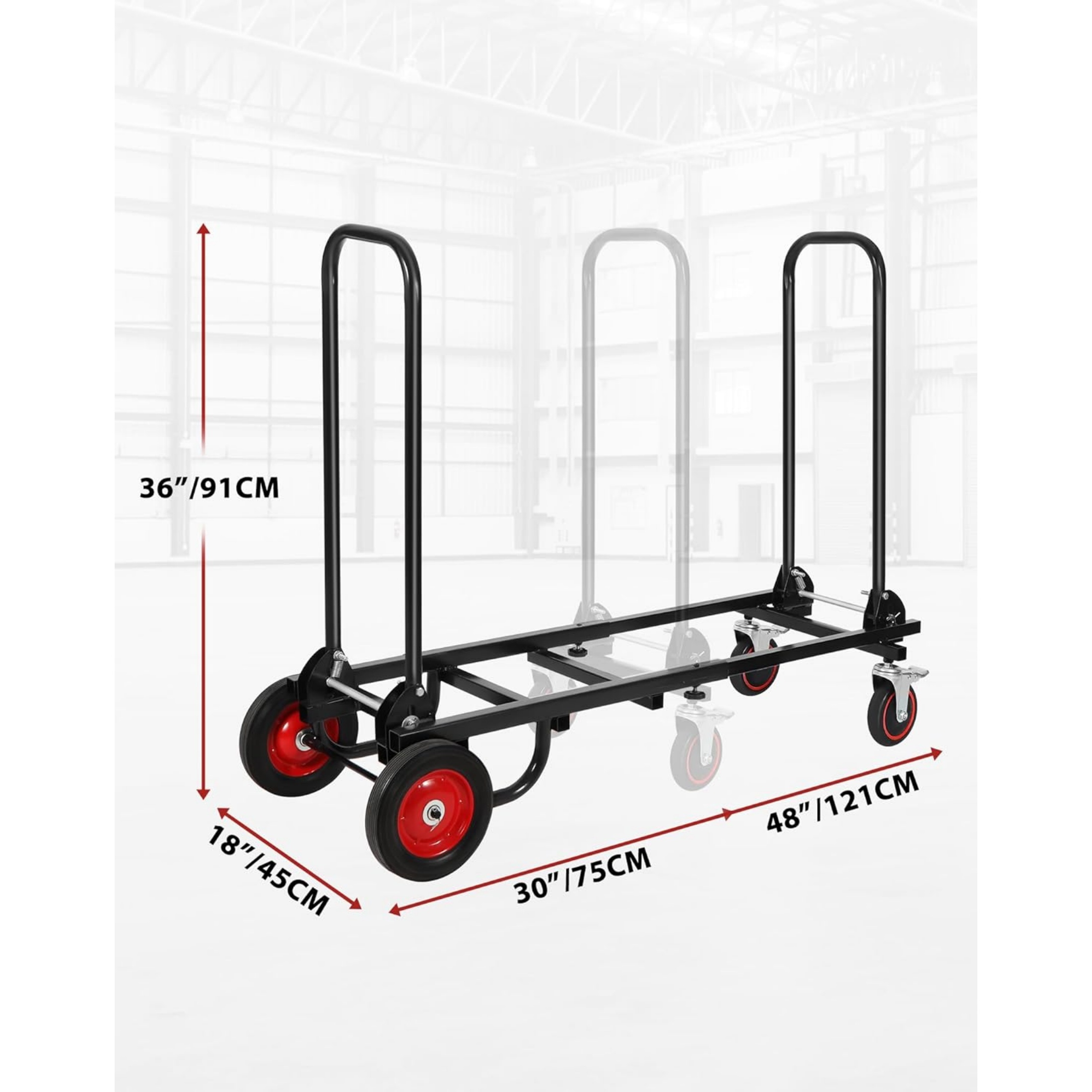 RedSwing Folding Hand Truck – 8-in-1 Convertible Heavy-Duty Dolly Cart with R-Trac Wheels, 330 lbs Capacity