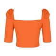 thumbnail image 3 of QLEICOM Womens Summer Tops Oversized T-shirts Slim Fit Comfortable Short Sleeve Solid Color Round Neck Casual Loose Tunic Tank Tops Women Shirts Blouses Orange L, 3 of 7