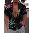 thumbnail image 4 of Camisa para hombre Camisa gráfica Camisa hawaiana Camisa con estampado de hojas hacia abajo Manga corta Abotonada Ropa Diseñador de moda Casual Transpirable, 4 of 4