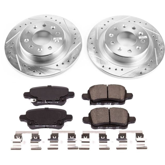 PowerStop Rear Z23 Evolution Sport Carbon-Fiber Ceramic Brake Pad and Drilled & Slotted Rotor Kit Fits: BUICK CHEVROLET GMC Select Models K7721