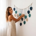 thumbnail image 4 of Handwoven Boho Leaf Wall Hanging with Wooden Beads and Layered Tassels, Cotton Macrame Tapestry for Bedroom Living Room Hotel Rustic European Decor, 4 of 7