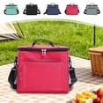 thumbnail image 7 of Lunch Box for Women/Men,Insulated Cooler Lunch Bag for Outdoor Outing & Picnic | Collapsible Waterproof Food Container with Handle & Strap for Beach Camping Travel,Black, 7 of 7