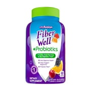 Vitafusion Fiber Well + Probiotics Gummies for Adults – 3g Fiber per serving for Digestive Health and Probiotics*, 60 count