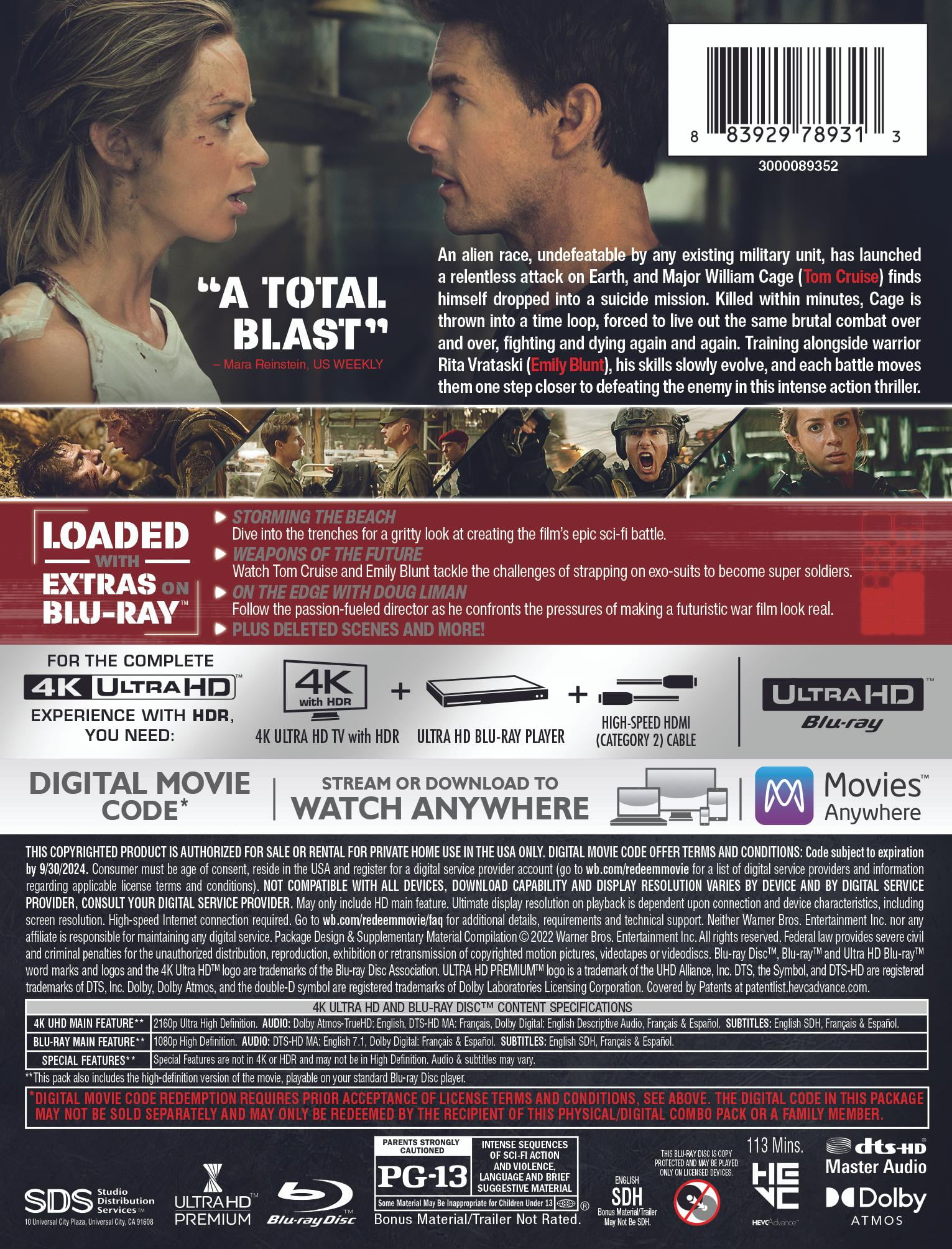 Live Die Repeat: Edge of Tomorrow (Steelbook) (4K Ultra HD + Blu