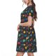 thumbnail image 2 of Disketp Vintage Records para Vestido de Manga Corta para Mujeres, Vestidos de Verano para Mujeres, Casual y Holgado para la Playa, 2 of 6