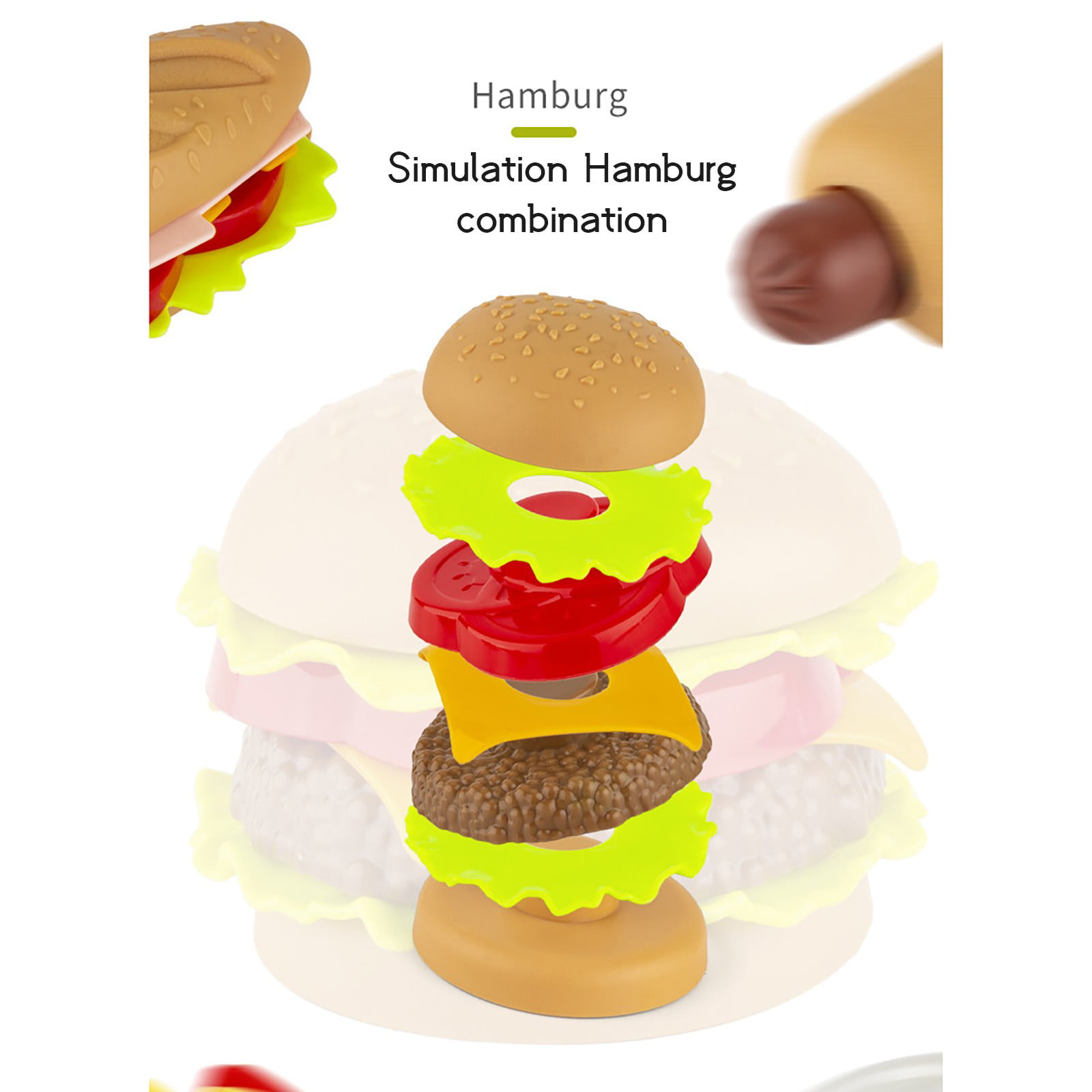 Kayannuo Christmas Clearance Toys Food Miniature Pretend Fast Food Play  Toys Set Hamburger Fries Food Accessory Toy For Kids Party Accessory Re
