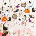 thumbnail image 4 of 48 Pcs Halloween Hanging Swirls Decoration Spooky Ceiling Spiral Streamer with Spider Pumpkin Ghost Sign for Halloween Home Decor, 4 of 7