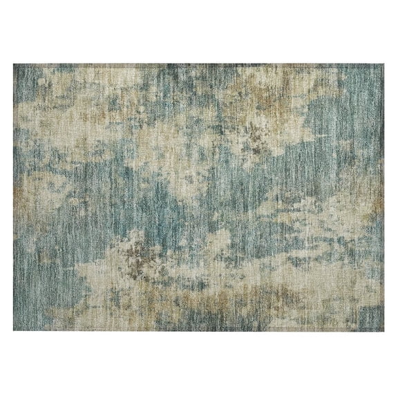 Dalyn Rugs Machine Washable Indoor/Outdoor Chantille ACN2066 Teal 1'8" x 2'6" Rug
