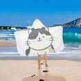 thumbnail image 2 of Yayeee Kids Hooded Towels Toddler Soft Absorbent Beach Bathing Wrap 50" x 23.5", Black Cute Cat, 2 of 5