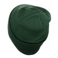 thumbnail image 3 of Unisex Plain 12 Inch Long Cuff Beanie, Hunter Green, 3 of 3