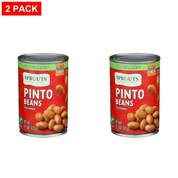 Sprouts No Salt Added Pinto Beans 15.5 oz (Pack of 2)