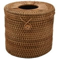 thumbnail image 3 of 2X Round Rattan Tissue Box Vine Roll Holder Toilet Paper Cover Dispenser for Barthroom,Home,Hotel and Office, 3 of 8