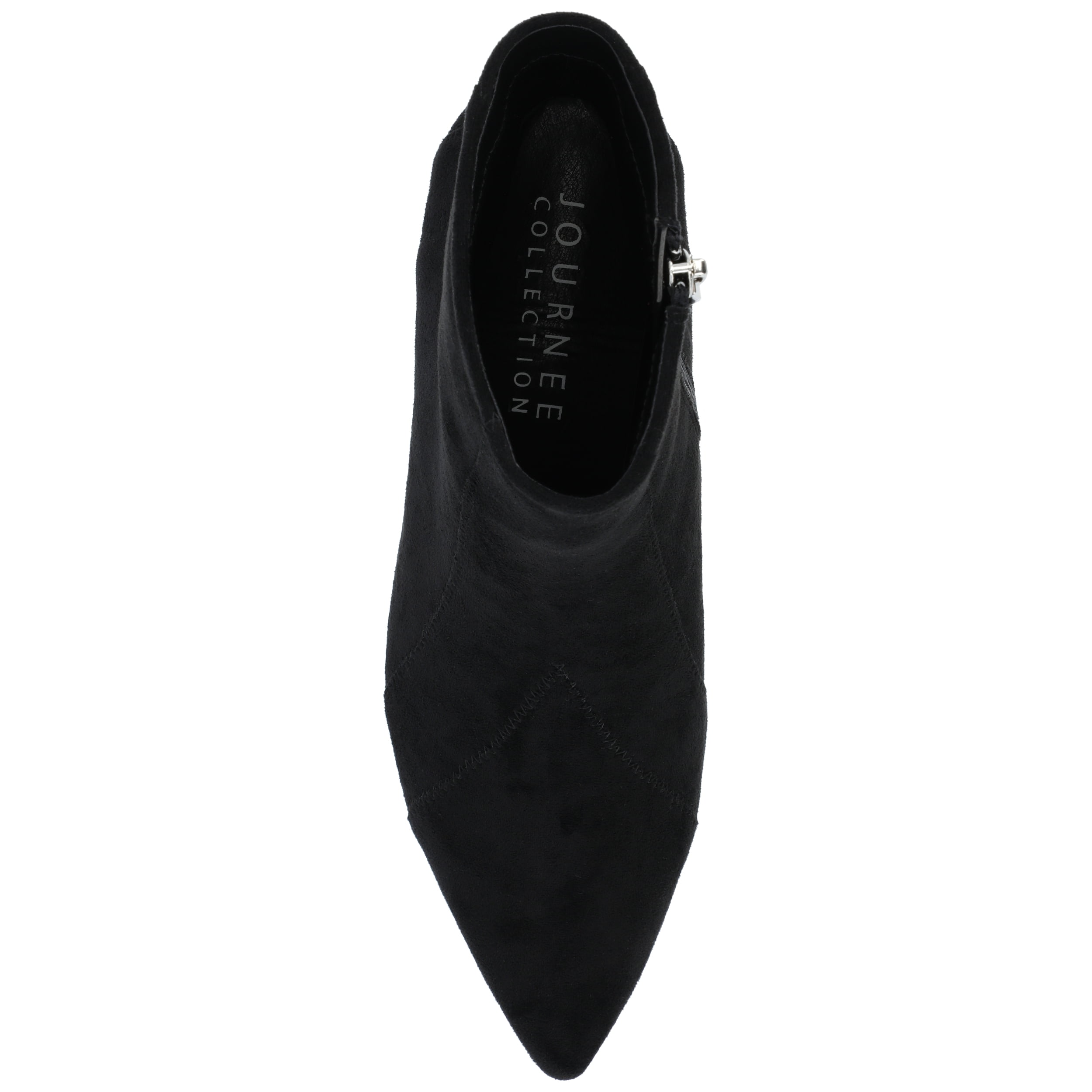 Journee Womens Lusinda Two Tone Block Heel Pointed Toe Booties