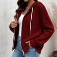 thumbnail image 5 of NominalSnug Zip up Sweatshirts for Women Ribbed Knit Long Sleeve Lightweight Hoodie Oversized Casual Hoodies Sweater Fashion Jackets, 5 of 8