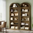 thumbnail image 6 of Tribesigns 6-Tier Brown Arched Bookshelf, 77.16" Tall Arched Bookcase with Storage Shelves, Floor Standing Open Display Shelving Unit for Living Room, Bedroom, Home Office(Brown, 6-Tier), 6 of 16