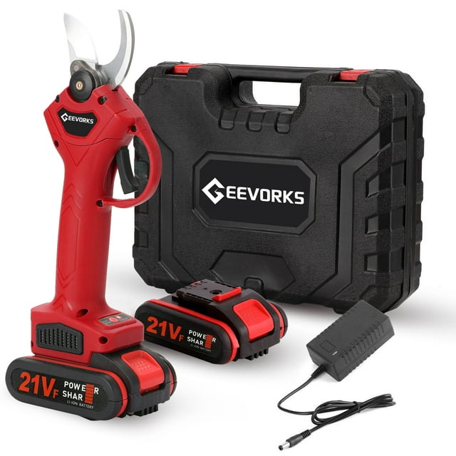 Geevorks 21V Cordless Electric Pruner Pruning Shear Efficient Fruit Tree Bonsai Pruning Branches Landscaping Tool