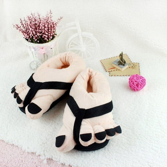 Masteelf Funny Unisex Winter Indoor Big Toes Feet Warm Plush Slippers - Free Size (Random Color)
