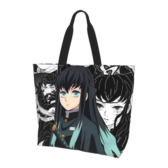 Demon Slayer Muichiro Tokito Tote Bag For Women, Handbags With Inner Pocket Casual Lady Shoulder Bag For Everyday