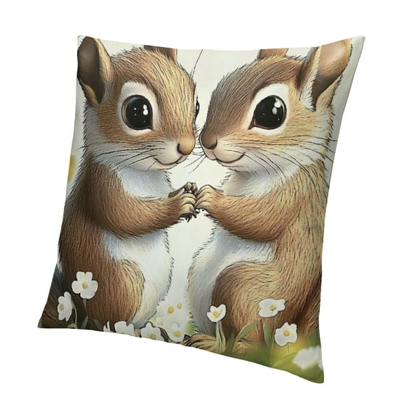 Patifu Just a Girl Who Loves Squirrels Throw Pillow Covers  Gifts for Lovers Women Girls, Decor Pillow Cases for Bedroom Living Room, Pillowcases for Couch Bed 12x12in