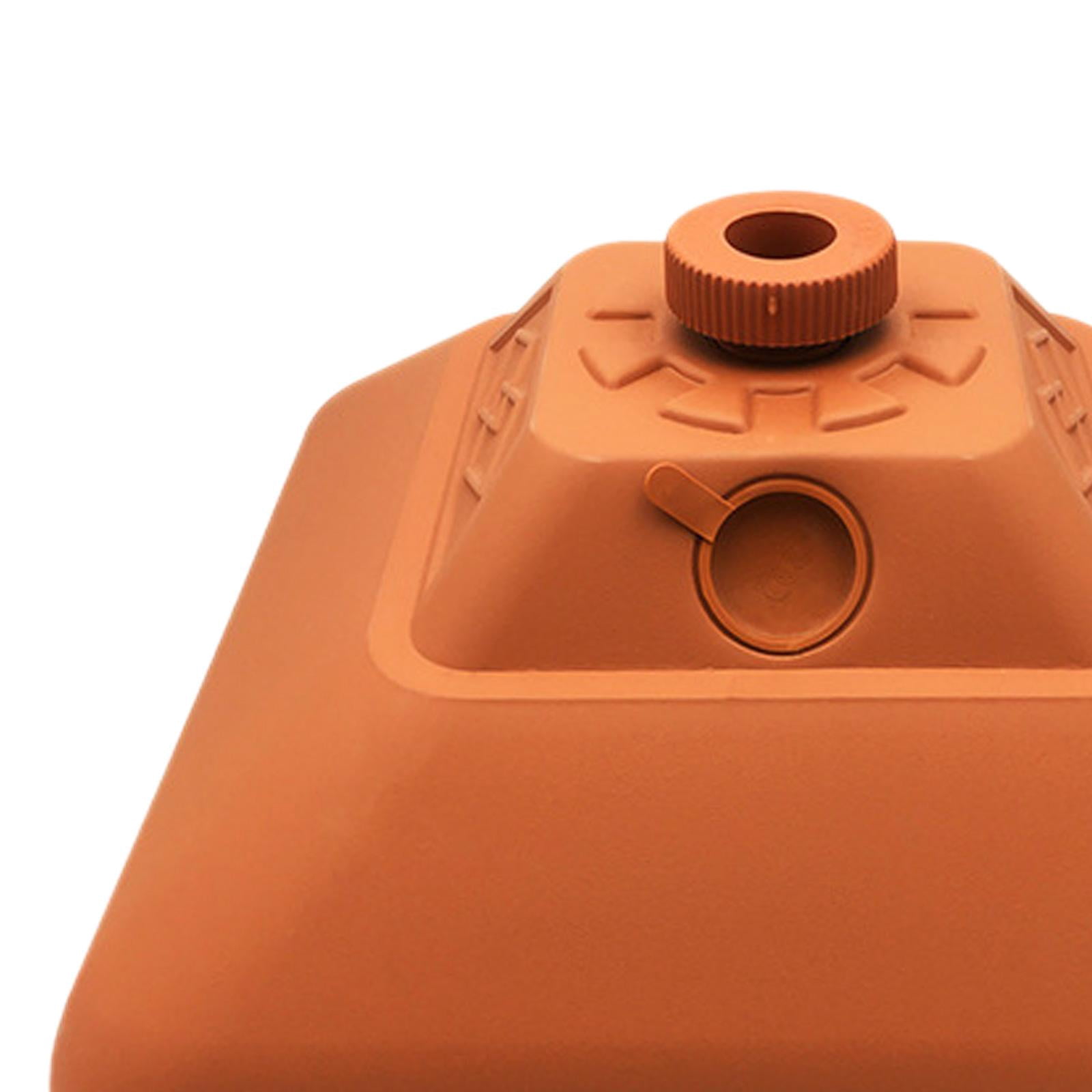 SunniMix Water Fillable Umbrella Base Parasol Holder, Square Patio Umbrella Holder Outdoor Umbrella Stand for Yard Lawn Beach Poolside Orange