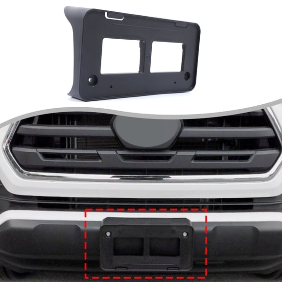 Front License Plate Bracket Parts for 2016-2021 Toyota Tacoma (US version) , Front Bumper License Plate Tag Mounting Bracket Frame , Front Bumper Tag Mounting Adapter Replacement Parts
