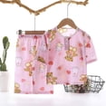 thumbnail image 2 of Xudanell Girls Pajamas Summer Short Sets Mermaid Sleepwear Cotton Toddler Pjs Clothes (4-5 Years,Pink), 2 of 4