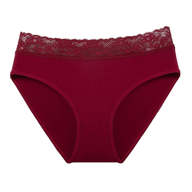 Aayomet Culotte en Coton pour Femmes sous-Vêtements Décontractés Design Simple et Exquis (Rouge, TP)