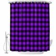 thumbnail image 2 of Black Purple Plaid Waterproof Fabric Shower Curtain,Farmhouse Simple Buffalo Checked Waterproof Fabric Shower Curtain for Bathroom Curtains Bathtubs Hotel Shower Curtains with 12 Hooks Standard 72x72, 2 of 8