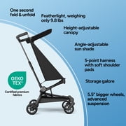 Mompush Jeto Lightweight Travel Stroller, Ultra-Compact One-Hand Fold, for Ages 6–36 Months, Black, 10.1LB, Unisex