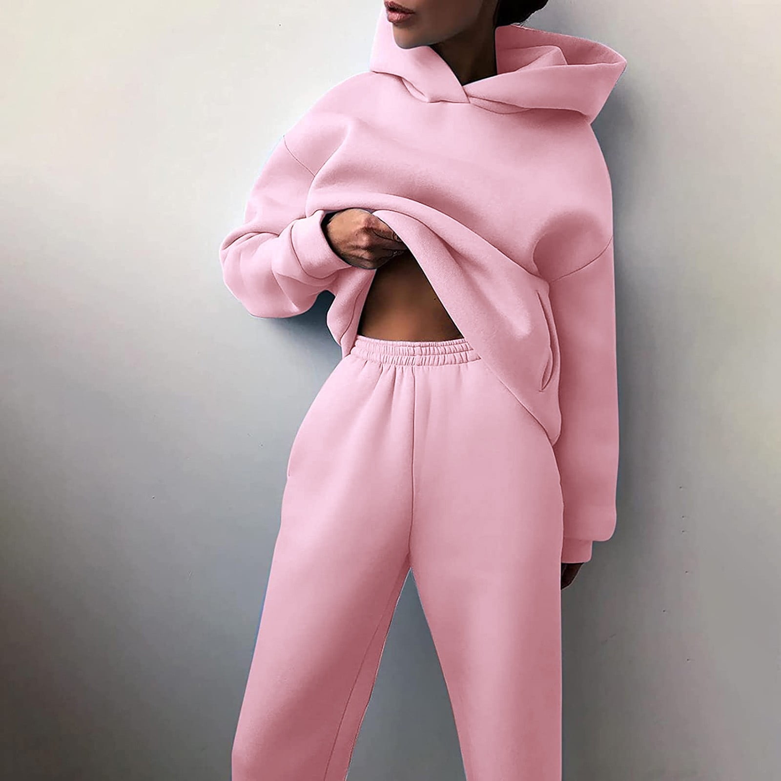 TOWED22 Womens 2 Piece Outfits,2 Piece Outfits for Women Solid Clubwear Off  Shoulder Long Sleeve Shirt Bodycon Pants Sets Plus Size Tracksuit  Casual(Pink,S) - Walmart.com