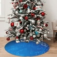 thumbnail image 5 of Sikiie Blue Christmas With Snowflakes 30-48 inches {designName} Print Christmas Tree Skirt Snowman Xmas Tree Skirt with Edge Christmas Decorations for Holiday Party-48", 5 of 7