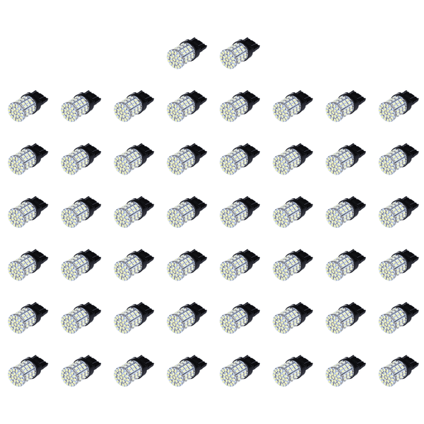 (2 PCS) SMD bombilla freno parada trasera T20 W21W 7443 7443 7440 7440 - Blanco