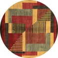thumbnail image 1 of Ahgly Company Indoor Round Oriental Brown Modern Area Rugs, 7' Round, 1 of 4