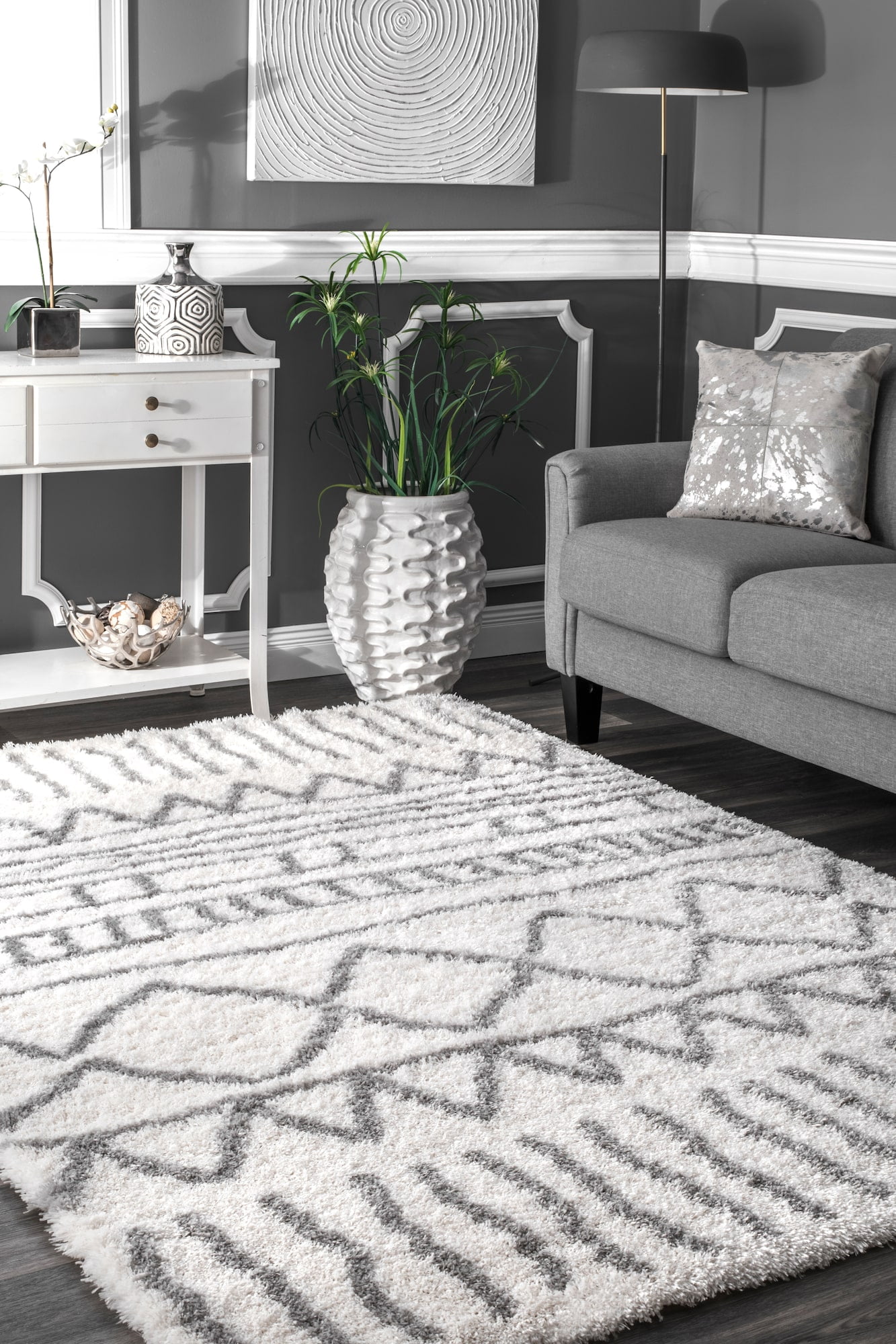 nuLOOM Renata Moroccan Shag Area Rug, 8' x 10', Gray