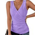 thumbnail image 1 of Women's Sleeveles T-shirt Versatile Waist-skimming V-neck Top Soft Skin-friendly Summer Top, 1 of 5