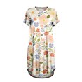 thumbnail image 4 of Harpily SleepWear for Women Short Sleeve Crew Neck Mid Dress Built-in Side Pockets Summer Indoor Outfit XXXL, 4 of 4