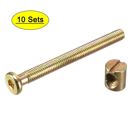 Uxcell M6x65mm Hex Drive Socket Cap Furniture Bolt (with M6x12mm Barrel Nut)
