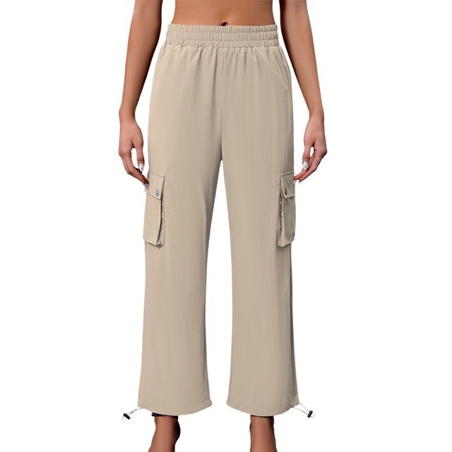 Women's Casual Jogger Pants With Side Pockets Versatile And Comfortable For Everyday Wear Stylish Utility Design For All Seasons