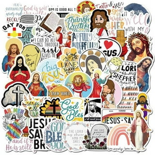 100 Jesus Christian Stickers El Nido 100 Religious Bible Laptop Faith Sticker Pack Vinyl Inspirational Waterproof Stickers Cross Wisdom Words Stickers